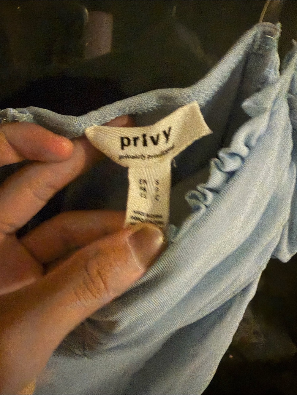 privy Light Blue Ruched Off-Shoulder Mini Dress - Picture 2 of 2